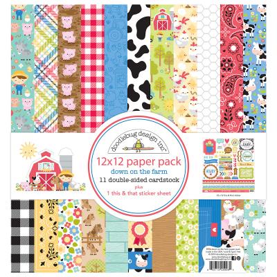 Doodlebug Down on the Farm Designpapier - Paper Pack